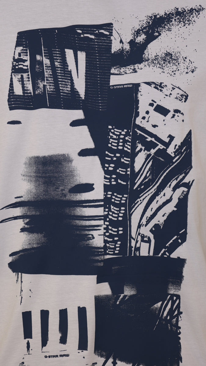 G-Star T-Shirt Magazine Print White